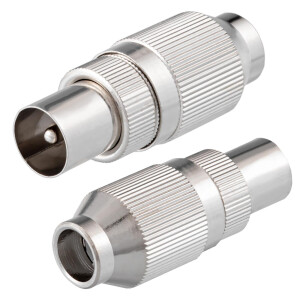IEC connector for coaxial cable Ø 6.8 - 7.2 mm screw connection, metal housing