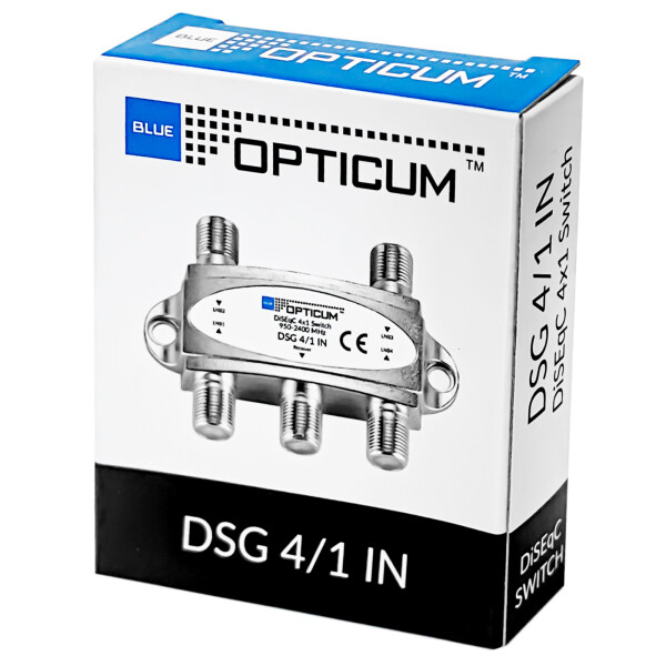 Goobay DiSEqC 4/1 Switch – Commutatore Per 4 Satelliti, Impermeabile, Per Ricevitore Singolo, Supporta 4K E HDTV
