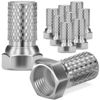 SET 10 x F-Stecker 7mm OHNE Gummidichtung vernickelt 1