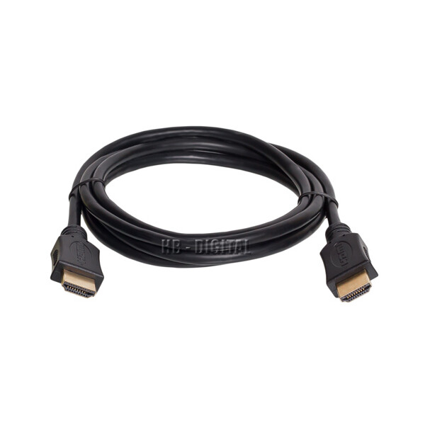 2 m HDMI Cable High Speed with Ethernet gold plated BLACK
