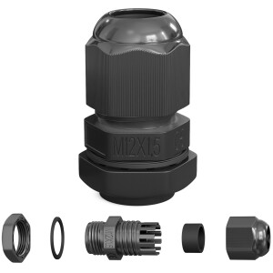 Cable gland M12 IP68 black