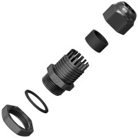Metric cable gland M20x1.5 plastic black