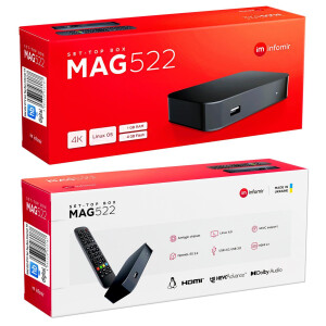 Refurbished MAG 522 IPTV Set Top Box with 4K and HEVC H 265 support Linux