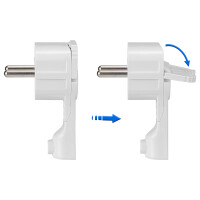 Earthing contact plug for NYM cable flat angled plug white