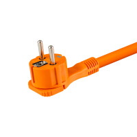 20m extension cable for outdoor use with earthing contact flat plug orange