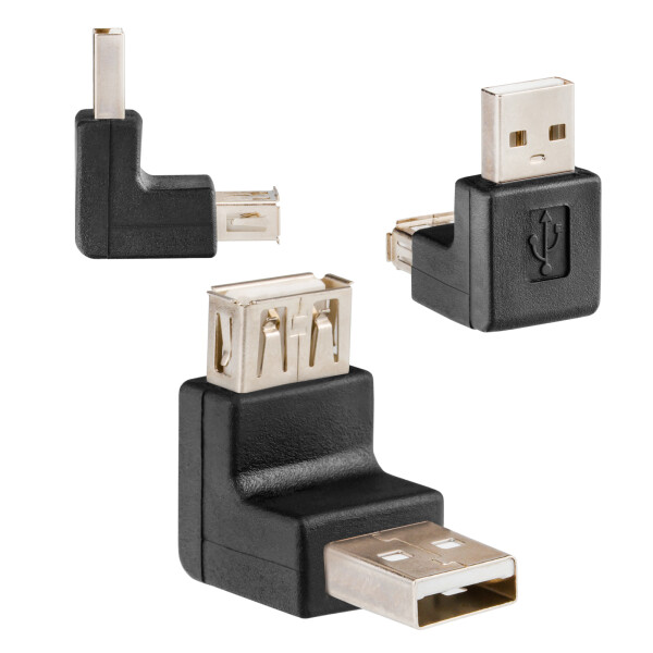 USB Adapter USB 2.0 A Stecker auf USB 2.0 A Buchse Winkel 90°
