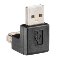 USB Adapter USB 2.0 A Stecker auf USB 2.0 A Buchse Winkel 90°