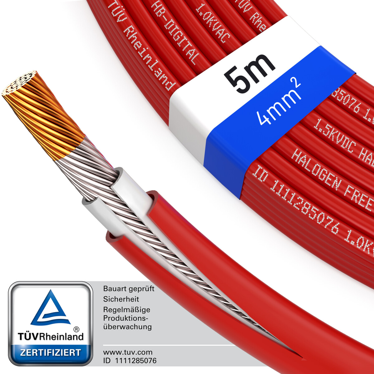 Câble Souple H07v-k 4mm Rouge Couronne 100m - Antarion
