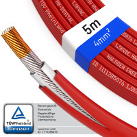 5m solar cable H1Z2Z2-K 4 mm&sup2; photovoltaic cable...