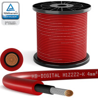 100m solar cable H1Z2Z2-K 4 mm² photovoltaic cable for PV system red
