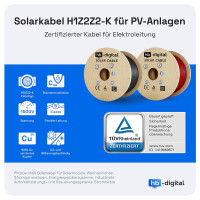 100m Solarkabel H1Z2Z2-K 4 mm² Photovoltaik Kabel für PV Anlagen rot