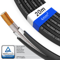 20m Solarkabel H1Z2Z2-K 4 mm² Photovoltaik Kabel f&uuml