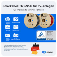 20m Solarkabel H1Z2Z2-K 4 mm² Photovoltaik Kabel f&uuml