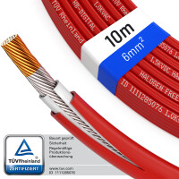10m Solar cable 6 mm² H1Z2Z2-K Photovoltaic cable for s