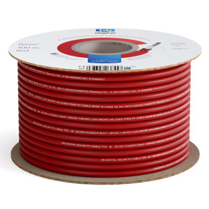100m Solar cable 6 mm² H1Z2Z2-K Photovoltaic cable for solar systems red
