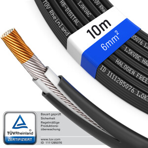 10m Solar cable 6 mm² H1Z2Z2-K Photovoltaic cable for s