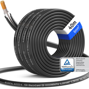 40m Solar cable 6 mm² H1Z2Z2-K Photovoltaic cable for s