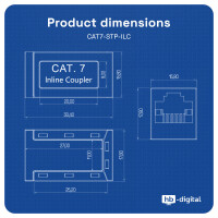 Coupleur RJ45 connecteur CAT 7 femelle Indoor chromé 