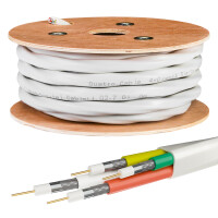 5m - 100m Koaxialkabel Quattro 100dB 2 Fach geschirmt Stahl 