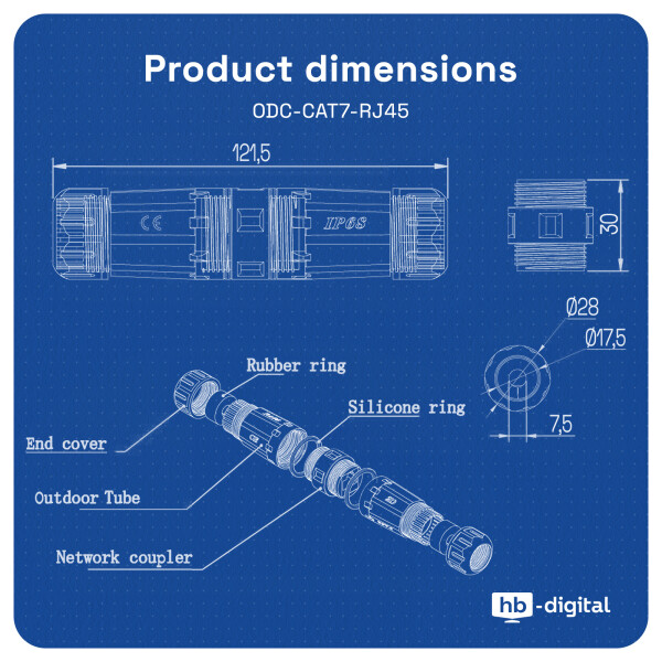 Cable connector IP68 waterproof outdoor network cable coupler connecto ...