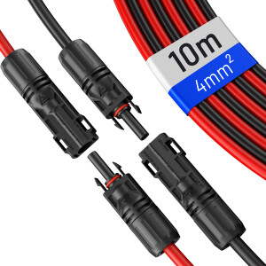 2x 10m Solar Verlängerungskabel 4mm² für...