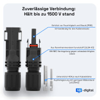 2x 8m Photovoltaic Cable 6mm² with 1500V Solar Connecto