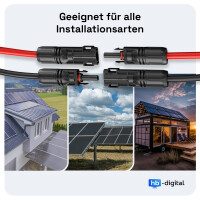 2x 12m Photovoltaic Cable 6mm² with 1500V Solar Connect