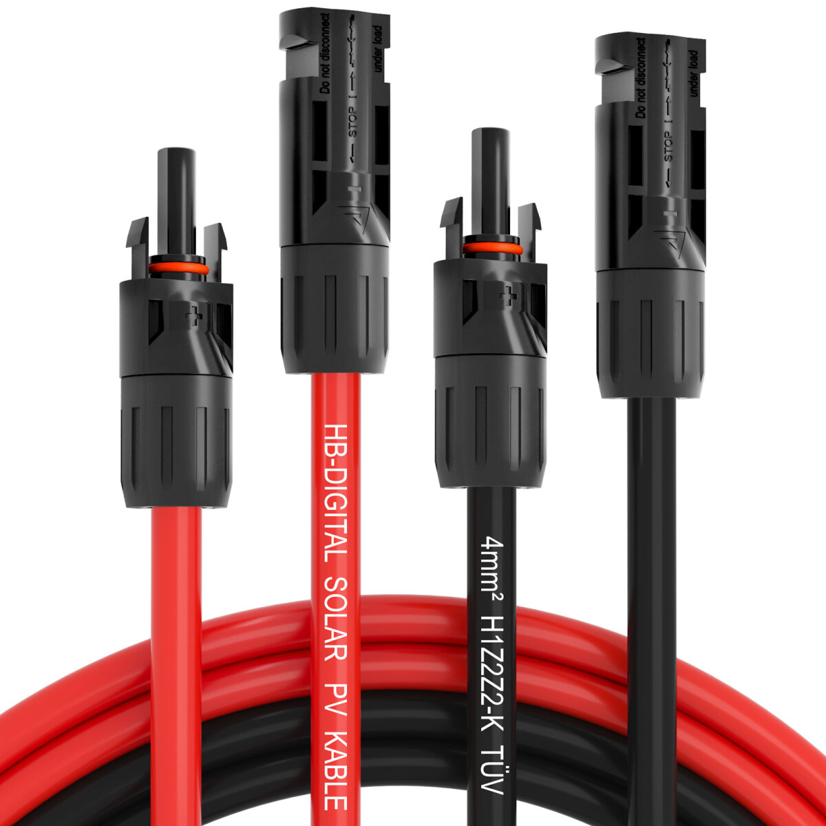 hb-digital Solarkabel 4 mm² PV Kabel für Solar Anlagen 5m schwarz
