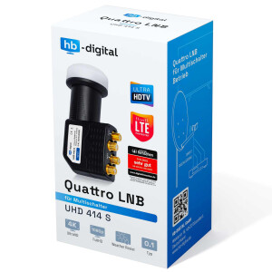 LNB Quattro hb-digital UHD 414 S für Multischalter schwarz