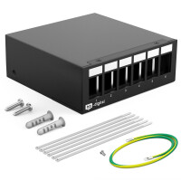 Patch panel for Keystone modules 6-port patch panel housing 