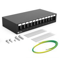 Patch panel for Keystone modules 12-port patch panel housing