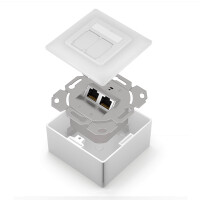 LAN socket CAT 6 network socket surface-mounted / flush-moun