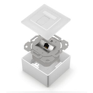 LAN socket CAT 6a network socket surface-mounted / flush-mounted Colours and number of RJ45 compartments to choose from