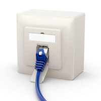 LAN box CAT 6a network socket surface / flush 1 x RJ45 RAL9010