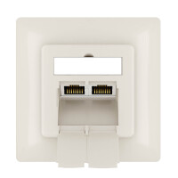 LAN box CAT 6a network socket surface / flush 2 x RJ45 RAL9010