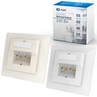 Network socket CAT 5e LAN socket flush-mounted 2 x RJ45 colour to choose from
