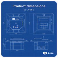 LAN Dose CAT 5e Netzwerkdose Unterputz 2 x RJ45 RAL9010 6