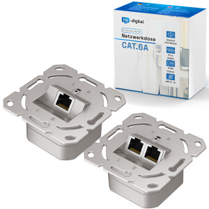 LAN socket CAT 6a data socket flush-mounted without cover...