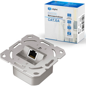 LAN socket CAT 6a flush-mounted network socket 1 x RJ45 without cover