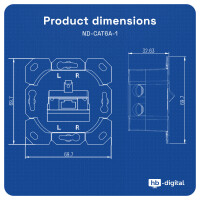 LAN Dose CAT 6a Netzwerkdose Unterputz 1 x RJ45 ohne Abdecku