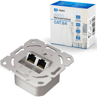LAN socket CAT 6a flush-mounted network socket 2 x RJ45 with