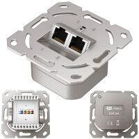 LAN socket CAT 6a flush-mounted network socket 2 x RJ45 with