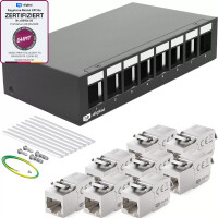 Patchpanel 8 Port with 8 x Keystone Modules Cat 6a 1