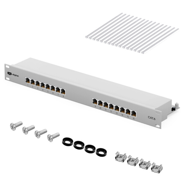 10” 1U 12 Port Way Cat6 Ethernet RJ45 Patch Panel Network Rack Mount Hub  Switch