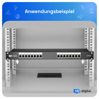 Patch panel 19 inch 16 port Cat.6 black 2