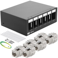 Patchpanel 6 Port with 6 x Keystone Module Cat 7 RJ45 1
