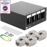 Patchpanel 4 Port with 4 x Keystone Module Cat 8 RJ45 1