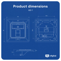Network socket for Keystone module RJ45 flush-mounted 1 x po