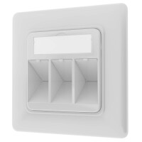 Network socket for Keystone module RJ45 flush-mounted 3 x po