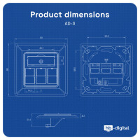 Netzwerkdose für Keystone Modul RJ45 Unterputz 3 x Port
